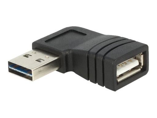[65522] Delock Adapter EASY-USB 2.0-A male > USB 2.0-A female angled left / right - Gender Changer USB - USB (W)