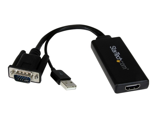 [VGA2HDU] StarTech.com VGA-auf-HDMI-Adapter mit USB-Audio & -Stromversorgung - Mobiler VGA-auf-HDMI-Konverter - 1080p - Adapterkabel - HD-15 (VGA)