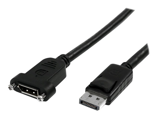 [DPPNLFM3PW] StarTech.com 3 ft / 91 cm 20 pin DP DisplayPort Extension Panel Mount Cable - DisplayPort to DisplayPort - Male to Female (DPPNLFM3PW)