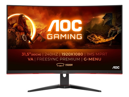 [C32G2ZE] AOC G2 C32G2ZE - 80 cm (31.5") - 1920 x 1080 Pixel - Full HD - LED - 1 ms - Schwarz