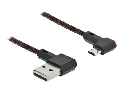 [85272] Delock Easy - USB-Kabel - USB (M) links/rechts abgewinkelt, umkehrbar zu Micro-USB Typ B (M)