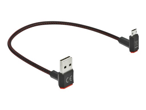 [85264] Delock Easy - USB-Kabel - USB (M) nach oben/unten abgewinkelt, doppelseitig zu Micro-USB Typ B (M)