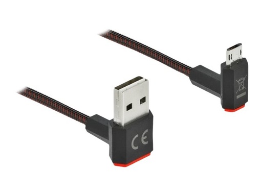 [85265] Delock Easy - USB-Kabel - USB (M) nach oben/unten abgewinkelt, doppelseitig zu Micro-USB Typ B (M)
