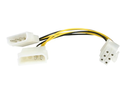 [LP4PCIEXADAP] StarTech.com 12cm LP4 Molex auf 6pin PCI Express Stromkabel - Molex / PCIe Grafikkarten Stromkabel - Netzteil - interne Stromversorgung, 4-polig (M)