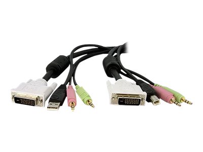 [DVID4N1USB15] StarTech.com 4,5 m 4-in-1 USB Dual Link DVI-D KVM-Switchkabel mit Audio und Mikrofon - Tastatur- / Video- / Maus- / Audio-Kabel - USB, mini-phone stereo 3.5 mm, DVI-D (M)
