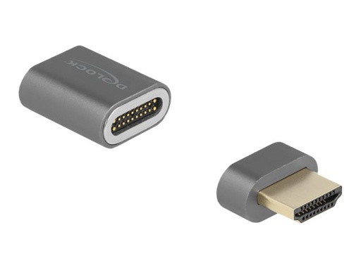 [66684] Delock HDMI-Adapter - HDMI männlich abnehmbar und magnetisch zu HDMI männlich - Anthrazit - 8K60Hz (7680 x 4320)