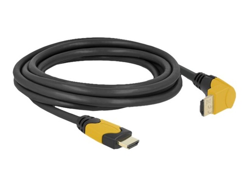 [86990] Delock High Speed - HDMI-Kabel - HDMI männlich gerade zu HDMI männlich nach oben angewinkelt - 3 m - Schwarz - Dolby DTS-HD Master Audio-Unterstützung, Dolby TrueHD-Unterstützung, unterstützt 21:9 Kinoformat, unterstützt 8K 60 Hz (7680 x 4320)
