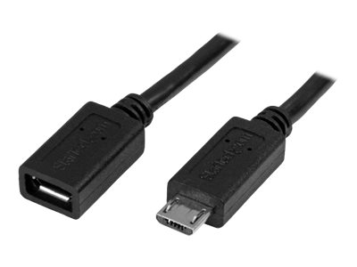 [USBUBEXT50CM] StarTech.com StarTech 0,5m Micro USB Verlängerungskabel - Stecker/Buchse - Micro USB Stecker zu Micro USB Buchse Kabel - USB-Verlängerungskabel - Micro-USB Typ B (M)