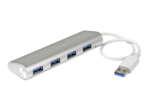 [ST43004UA] StarTech.com 4 Port kompakter USB 3.0 Hub mit eingebautem Kabel