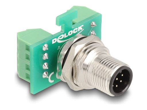 [60664] Delock Netzwerkadapter - 8-polig M12 (M) zu 9-poliger Anschlussblock (W)