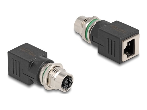 [60064] Delock Netzwerkadapter - 8-polig M12 (W) zu RJ-45 (W)