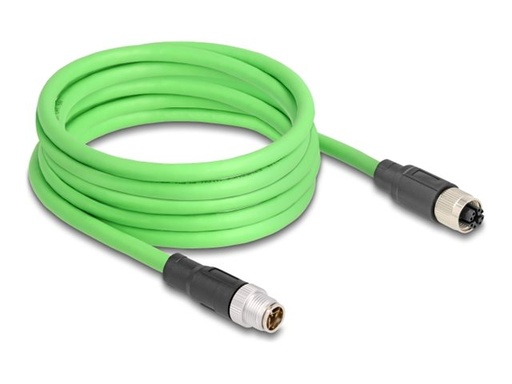 [80434] Delock Netzwerkverlängerungskabel - 8-polig M12 (M)