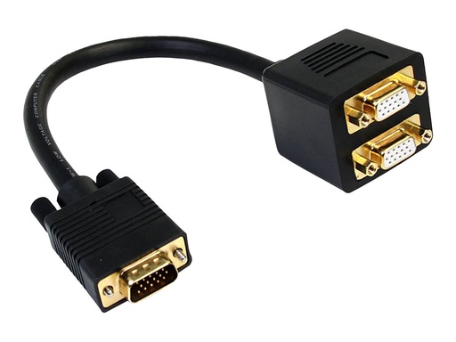 [VGASPL1VV] StarTech.com 30cm VGA auf 2x VGA Splitter-Kabel - St/Bu - VGA HD15 Y-Verteiler Stecker/Buchse - Vergoldet - VGA-Splitter - HD-15 (VGA)