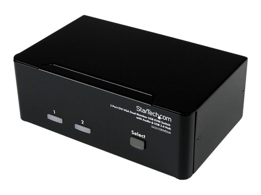 [SV231DDVDUA] StarTech.com Dual DVI VGA 2 Port Monitor Audio Switch 2-fach KVM Umschalter USB 2.0 1920x1200 - 2 x USB 2.0 4 x DVI-I 4 x Klinke (Buchse)