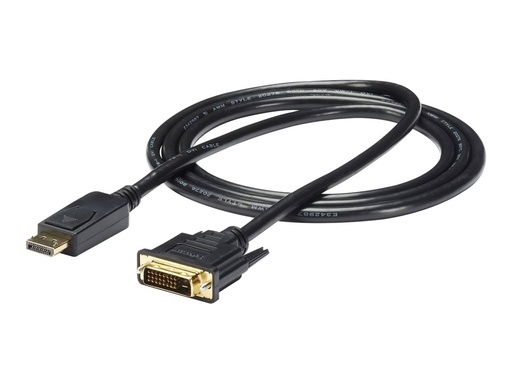 [DP2DVI2MM6] StarTech.com DisplayPort to DVI Cable - 6ft / 2m - 1920 x 1200 - M/M – DP to DVI Adapter Cable – Passive DisplayPort Monitor Cable (DP2DVI2MM6)