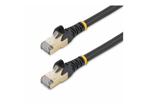 [6ASPAT150CMBK] StarTech.com 1.5m CAT6A Ethernet Cable, 10 Gigabit Shielded Snagless RJ45 100W PoE Patch Cord, CAT 6A 10GbE STP Network Cable w/Strain Relief, Black, UL Certified Wiring/TIA - Category 6A - 26AWG (6ASPAT150CMBK)