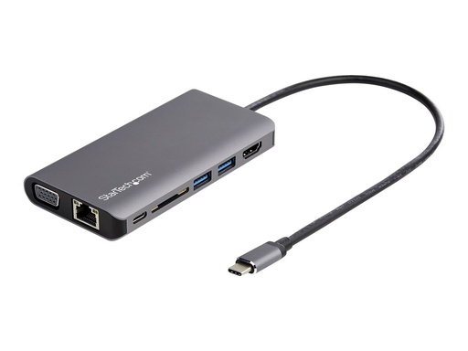 [DKT30CHVAUSP] StarTech.com USB C Multiport Adapter, USB-C Mini Travel Dock with 4K HDMI or 1080p VGA, 3x USB 3.0 Hub, SD, GbE, Audio, 100W PD Pass-Through, Portable Docking Station for Laptop/Tablet