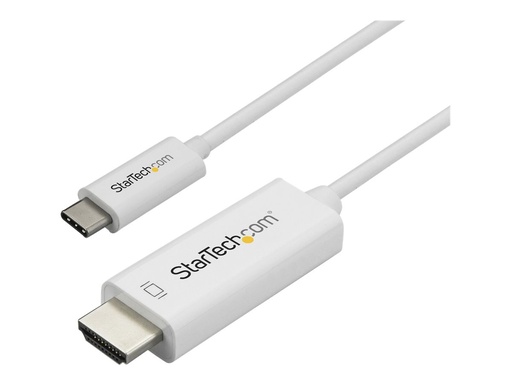 [CDP2HD1MWNL] StarTech.com 3ft (1m) USB C to HDMI Cable, 4K 60Hz USB Type C to HDMI 2.0 Video Adapter Cable, Thunderbolt 3 Compatible, Laptop to HDMI Monitor/Display, DP 1.2 Alt Mode HBR2 Cable, White - 4K USB-C Video Cable (CDP2HD1MWNL)