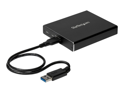[SM22BU31C3R] StarTech.com SSD Festplattengehäuse für zwei M.2 Festplatten - USB 3.1 Type C - USB C Kabel - USB 3.1 Case zu 2x M2 Adapter - Flash-Speicher-Array - 2 Schächte - USB 3.1 (extern)