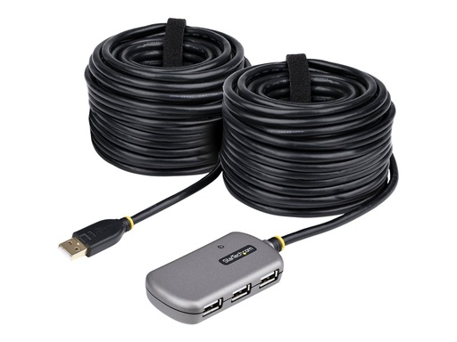 [U02442-USB-EXTENDER] StarTech.com USB Extender Hub, 24m USB 2.0 Extension Cable with 4-Port USB Hub, Active/Bus Powered USB Repeater Cable, Optional 10W Power Supply Included - USB-A Hub w/ ESD Protection (U02442-USB-EXTENDER)
