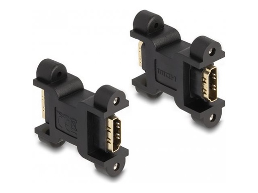 [66068] Delock Highspeed - HDMI-Adapter mit Ethernet - HDMI weiblich zu HDMI weiblich - Schwarz - unterstützt 4K 60 Hz (3840 x 2160)