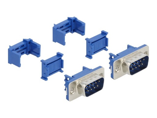 [66591] Delock Serieller Anschluss - DB-9 (M) - Blau (Packung mit 2)