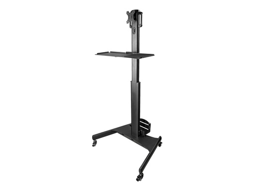 [WKSTNCART] StarTech.com Computertisch mit Rollen und Monitorhalterung, CPU/PC-Halter, Tastaturablage - Ergonomischer höhenverstellbarer Computerwagen - Rollender mobiler Steharbeitsplatz auf Rädern (WKSTNCART)