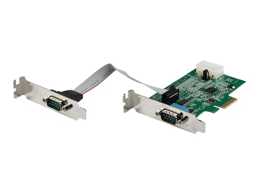[PEX2S953LP] StarTech.com 2 Port Serielle PCIe RS232 Adapter Karte - Serielle PCIe RS232 Host Controller Karte - PCIe auf seriell DB9 - 16950 UART - Nidrig Profil Erweiterungskarte - Windows & Linux (PEX2S953LP)