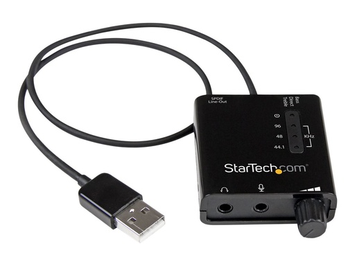 [ICUSBAUDIO2D] StarTech.com USB Audio Adapter - Externe USB Soundkarte mit SPDIF Digital Audio mit 2x 3,5mm Klinke