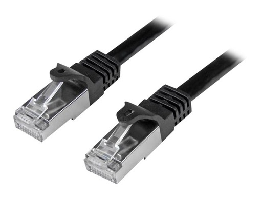 [N6SPAT50CMBK] StarTech.com 50cm CAT6 Ethernet Cable, 10 Gigabit Shielded Snagless RJ45 100W PoE Patch Cord, CAT 6 10GbE SFTP Network Cable w/Strain Relief, Black, Wiring is UL Certified/TIA - Category 6 - 26AWG (N6SPAT50CMBK)