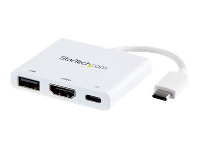 [CDP2HDUACPW] StarTech.com USB-C auf HDMI Adapter mit PD & USB Port - USB Type-C - Weiß - Videoadapter - USB-C männlich zu HDMI, USB Typ A, USB-C weiblich - 60 mm - weiß - 4K Unterstützung, USB Power Delivery (60W)