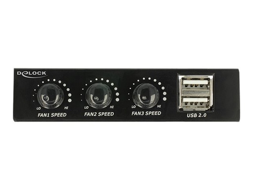[62714] Delock 3.5" Front Panel > 2 x USB 2.0 and fan control