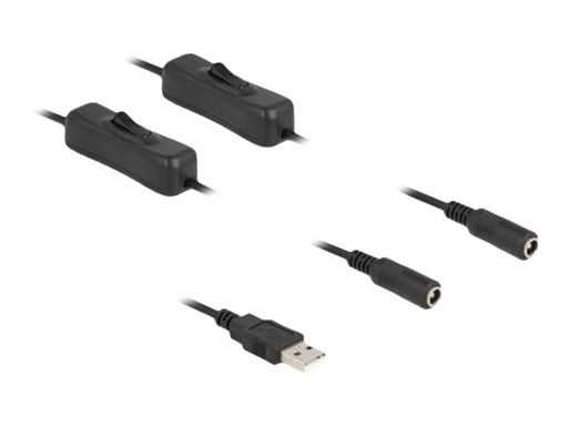 [86797] Delock Netz-Splitter - USB (M) zu Gleichstromstecker 5,5 x 2,1 mm (W)