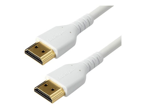 [RHDMM1MPW] StarTech.com RHDMM1MPW HDMI Kabel (4K 60Hz, 1m, High Speed, HDMI 2.0, TPE- Kabel, mit Ethernet, robust, Aramidfaser) weiß
