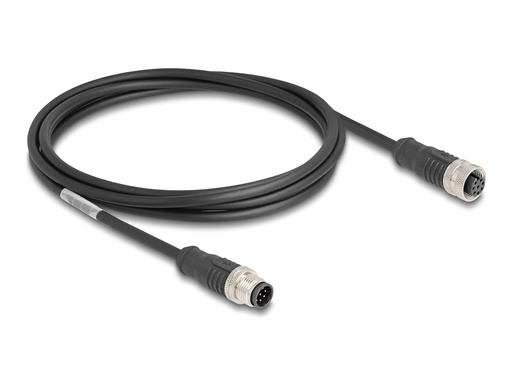 [80804] Delock Netzwerkverlängerungskabel - 8-polig M12 (M)