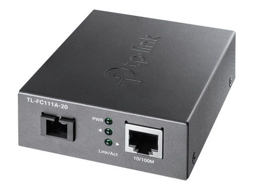 [TL-FC111A-20] TP-LINK TL-FC111A-20 - Medienkonverter - 100Mb LAN - 10Base-T, 100Base-TX, WDM - SC/UPC Einzelmodus / RJ-45 - bis zu 20 km - 1550 (TX)