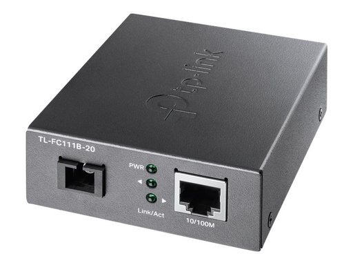 [TL-FC111B-20] TP-LINK 10/100 Mbps WDM Media Converter - 100 Mbit/s - IEEE 802.3 - IEEE 802.3i - IEEE 802.3x - 10BASE-T - 100BASE-T - 100BASE-FX - 100 Mbit/s - Voll - Halb