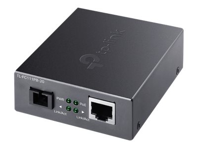 [FC111PB-20] TP-LINK TL-FC111PB-20 V2 - Medienkonverter - 100Mb LAN - 10Base-T, 100Base-TX, WDM - SC Single-Modus / RJ-45 - bis zu 20 km - 1550 (RX)