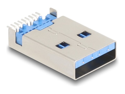 [66946] Delock USB-Anschluss - USB Typ A (M) 90° PCB - 30 V - 1.5 A - up to 5 Gbps data transfer rate (Packung mit 10)