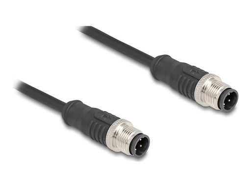 [80848] Delock Netzwerkkabel - 4-polig M12-D (M) zu 4-polig M12-D (M)