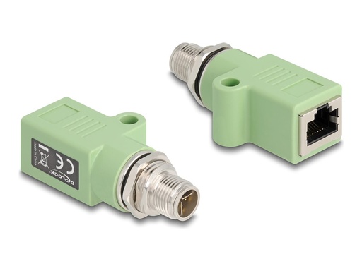 [60681] Delock Netzwerkadapter - 8 pin M12-X (M) gerade zu RJ-45 (W)