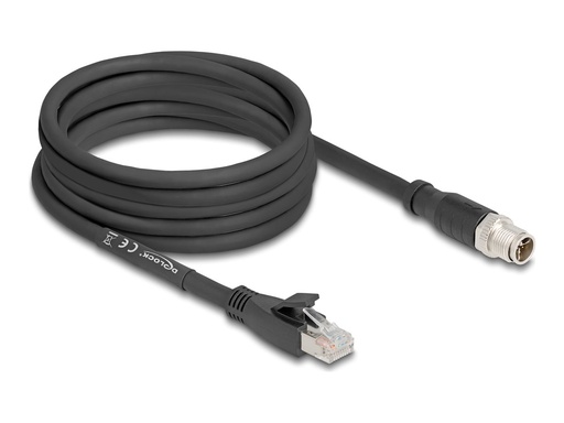 [80585] Delock Netzwerkkabel - 8 pin M12-X (M) zu RJ-45 (M)