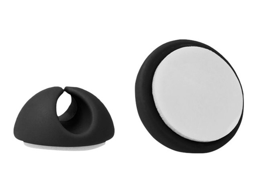 [18342] Delock Kabelhalter - Tisch montierbar, Oberfläche montierbar, geeignet für Wandmontage - Schwarz (Packung mit 6)