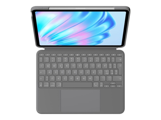 [920-012633] Logitech Combo Touch - Tastatur und Foliohülle - mit Trackpad - hintergrundbeleuchtet - Apple Smart connector - QWERTY - Italienisch - Oxford Gray - für Apple 11-inch iPad Air (M2, M3)