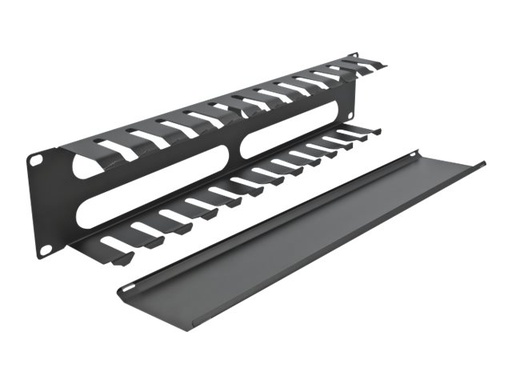 [66553] Delock Kabelführungsplatte für Schaltschrank - Schwarz - 2U - 48.3 cm (19")