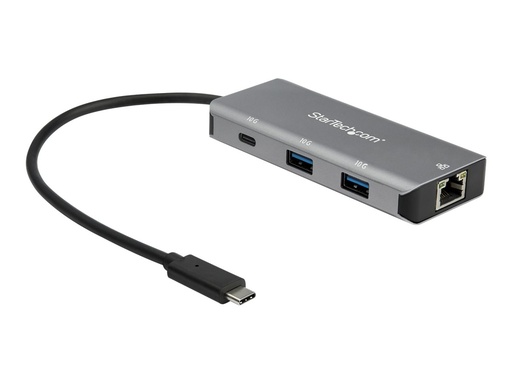 [HB31C2A1CGB] StarTech.com HB31C2A1CGB 3-Port-USB-C-Hub (mit LAN-Anschluss , 10 Gbit/s, 2x USB-A und 1x USB-C, 25 cm Hostkabel)