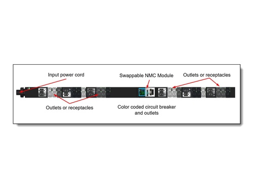 [4PU7A93175] Lenovo Stromverteilungseinheit (Rack - einbaufähig) - geschaltet und überwacht - Wechselstrom 200-240 V - 3 Phasen - Ethernet 10/100/1000 - Eingabe, Eingang IEC 60309 - Ausgangsanschlüsse: 36 (18 x IEC 60320 C13/C15, 18 x IEC 60320 C13/C15/C19)