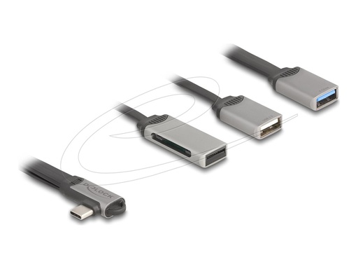 [64303] Delock Hub - 1 x USB 3.2 Gen 1 + 1 x USB 2.0