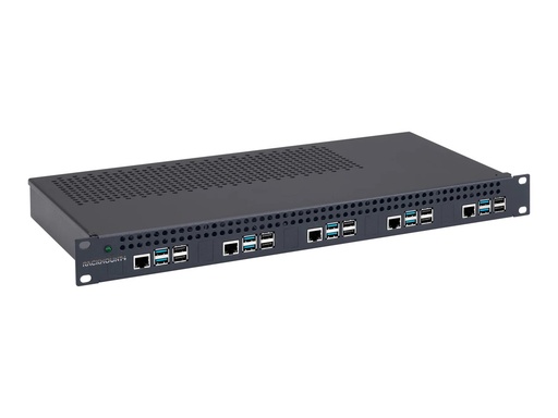[RM-PI-T2] Rackmount.IT PI-RACK - Rackmontagesatz - mit Stromversorgung - 110-230 V - RAL 9004, Schwarz, Metallic Dark Blue - 1U - 48.3 cm (19")