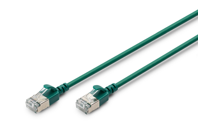 [DK-1632-A-005S-G] DIGITUS CAT 6A F-FTP Slim Patchkabel, 0,5m, Grün